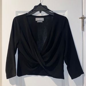 ANA & EVER twist front black crop